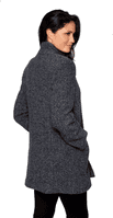 Womens Luxury Short Grey-Black Tweed Coat K127